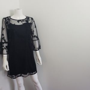 New Black Cocktail  Mesh Dress